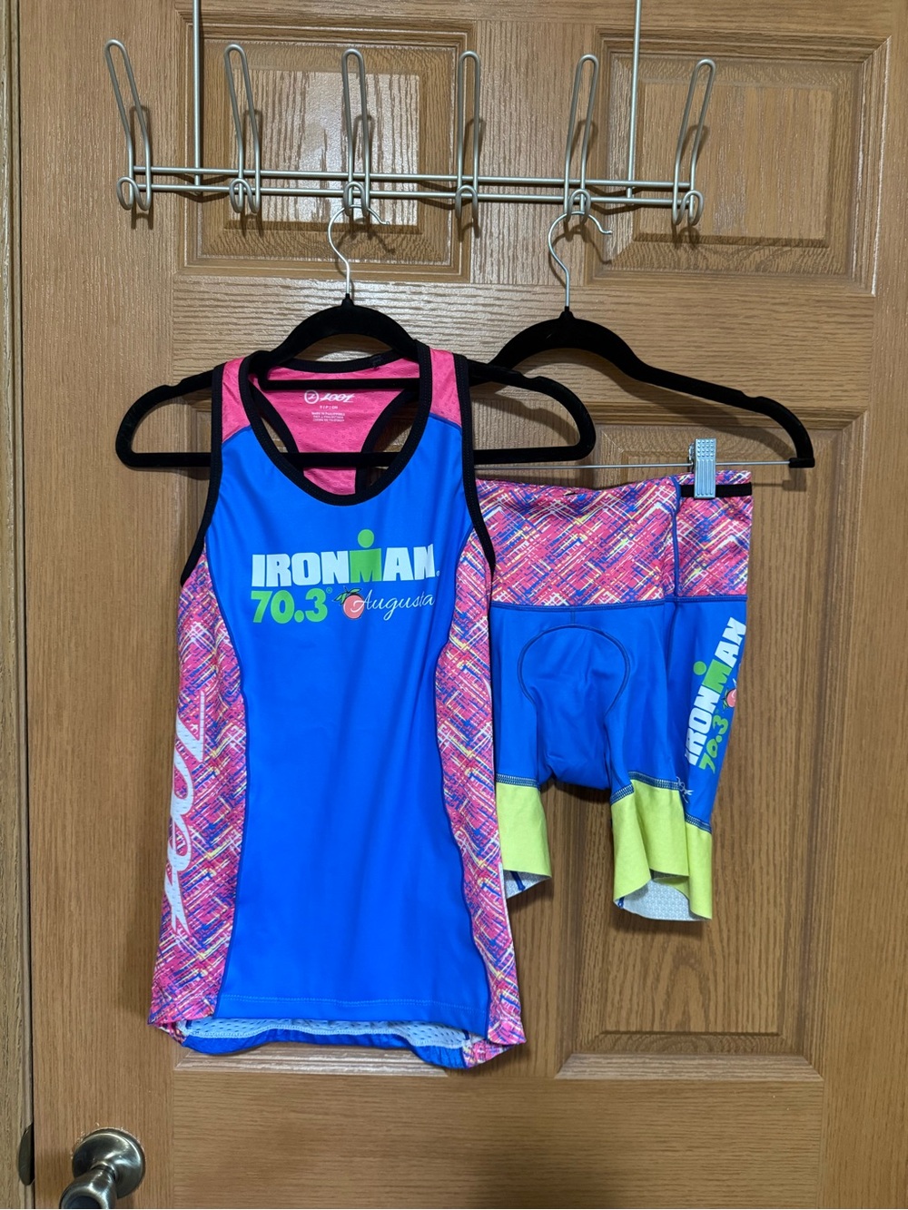 Zoot Women S Ironman 70.3 Augusta Triathlon Race Kit Tri Top Padded Shorts